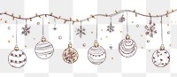 PNG Christmas baubles border christmas illustration decoration.