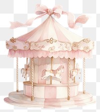 PNG Coquette carousel illustration pastel colors.