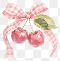 PNG Coquette cherries cherry illustration watercolor.