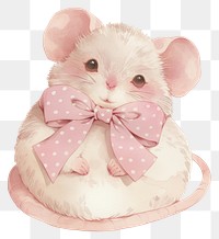 PNG Coquette rat illustration animal ribbon.