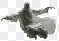 PNG Ghost floating ethereal figure.