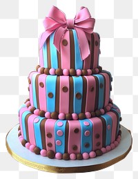 PNG Three-tier fondant birthday cake three-tier polka pink.