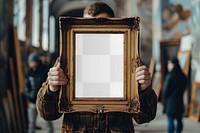 PNG elegant photo frame mockup, transparent design