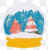 PNG Christmas snow globe christmas art decoration.