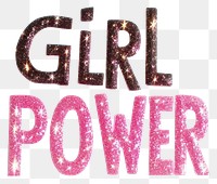 PNG Sparkling power text girl.