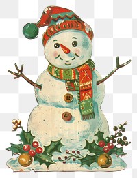 PNG Snowman in the Christmas theme christmas winter illustration.