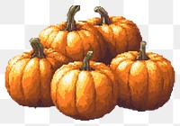 PNG Pumpkins pixel art illustration.