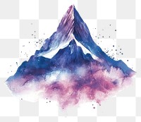 PNG Mountain in Watercolor style watercolor peak art.