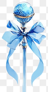 PNG Blue coquette microphone illustration ribbon blue ribbon.