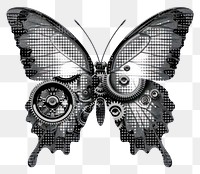 PNG A butterfly with gears for wings art illustration illustrated.