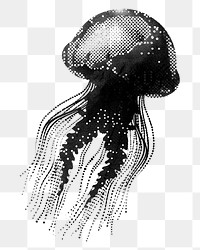 PNG A jellyfish made of lightbulbs animal black white.