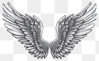 PNG Angel wings art black white.