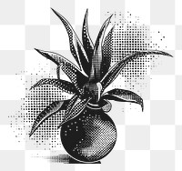 PNG Carnivorous plant emerging from a speaker art black white.