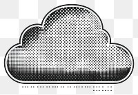 PNG Cloud icon halftone text art.