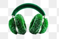 PNG Green earmuffs for chirstmas electronics accessories headphones.