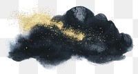 PNG Black color cloud watercolor sparkles painting.