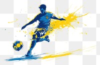 PNG Soccer player kicking the ball soccer art illustration.