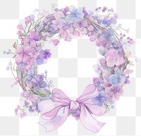 PNG Pastel coquette wreath art watercolor flowers.