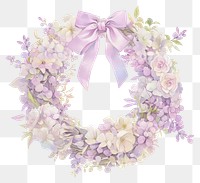 PNG Pastel coquette wreath illustration blossoms flower.