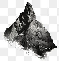 PNG A mountain range shaped like the edge of a human profile nature black white.