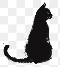 PNG A cat silhouette animal black.