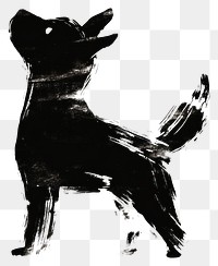 PNG A dog silhouette animal black.