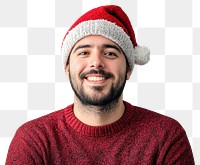 PNG Hispanic man happy christmas portrait.