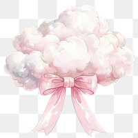 PNG Coquette cloud illustration watercolor ribbon.