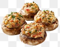 PNG Crab-stuffed mushrooms food vegetarian delicious.