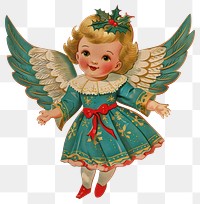 PNG Christmas angel toy christmas vintage retro.