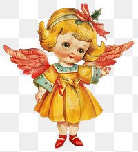 PNG Christmas angel toy christmas character vintage.