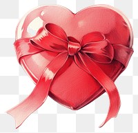 PNG Coquette heart tied with ribbon symbol love heart symbol.