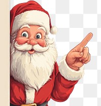 PNG Santa Claus peeking behind a wall illustration finger santa.