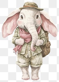 PNG A rabbit carry a big elephant illustration watercolor clothing.