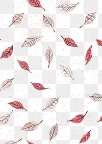 PNG A Christmas red pattern with small white dots and delicate leaves background illustration decorative.