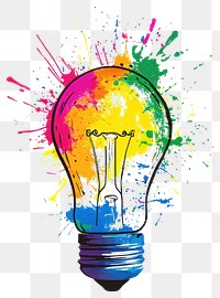 PNG Colorful light bulb idea lightbulb colorful splash.