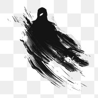 PNG Ghost silhouette strokes black.