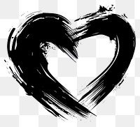 PNG Heart symbol black brushstroke.