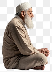 PNG Muslim old ma praying background sitting person.