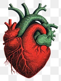 PNG Heart organ graphic heart green.