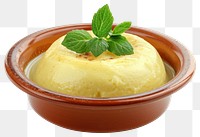 PNG Sweet semolina pudding dessert herbs food.