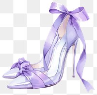 PNG Purple coquette high heels illustration watercolor footwear.