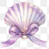 PNG Purple coquette sea shell illustration watercolor seashell.