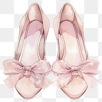 PNG Pastel soft pink coquette shoes illustration watercolor footwear.