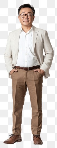 PNG Middle age asian businessman background standing casual.