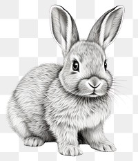 PNG The rabbit in embroidery style drawing mammal rodent.