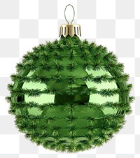 PNG A green disco ball christmas decoration ornament.