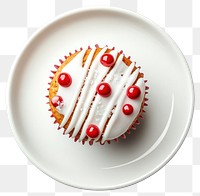 PNG A Christmas muffin with sugar icing plate food confectionery.