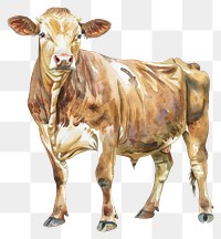 PNG A Cow cow illustration watercolor.