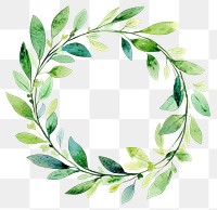 PNG A green wreath illustration watercolor leaf.